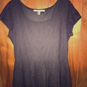 grey flower lace dress